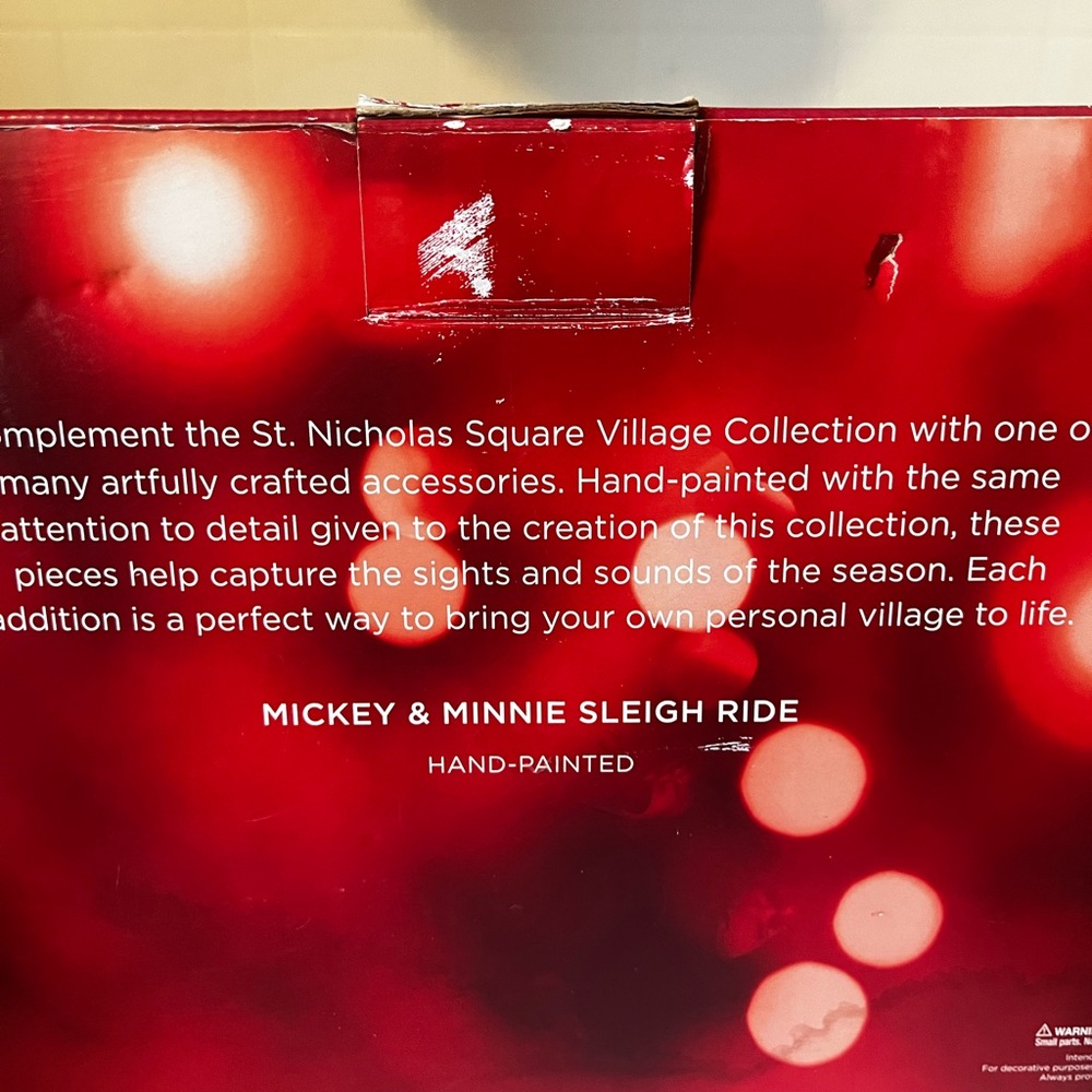 St. Nicholas Square Mickey & Friends Hand Painted Mickey & Minnie Sleigh Ride - Picture 12 of 12
